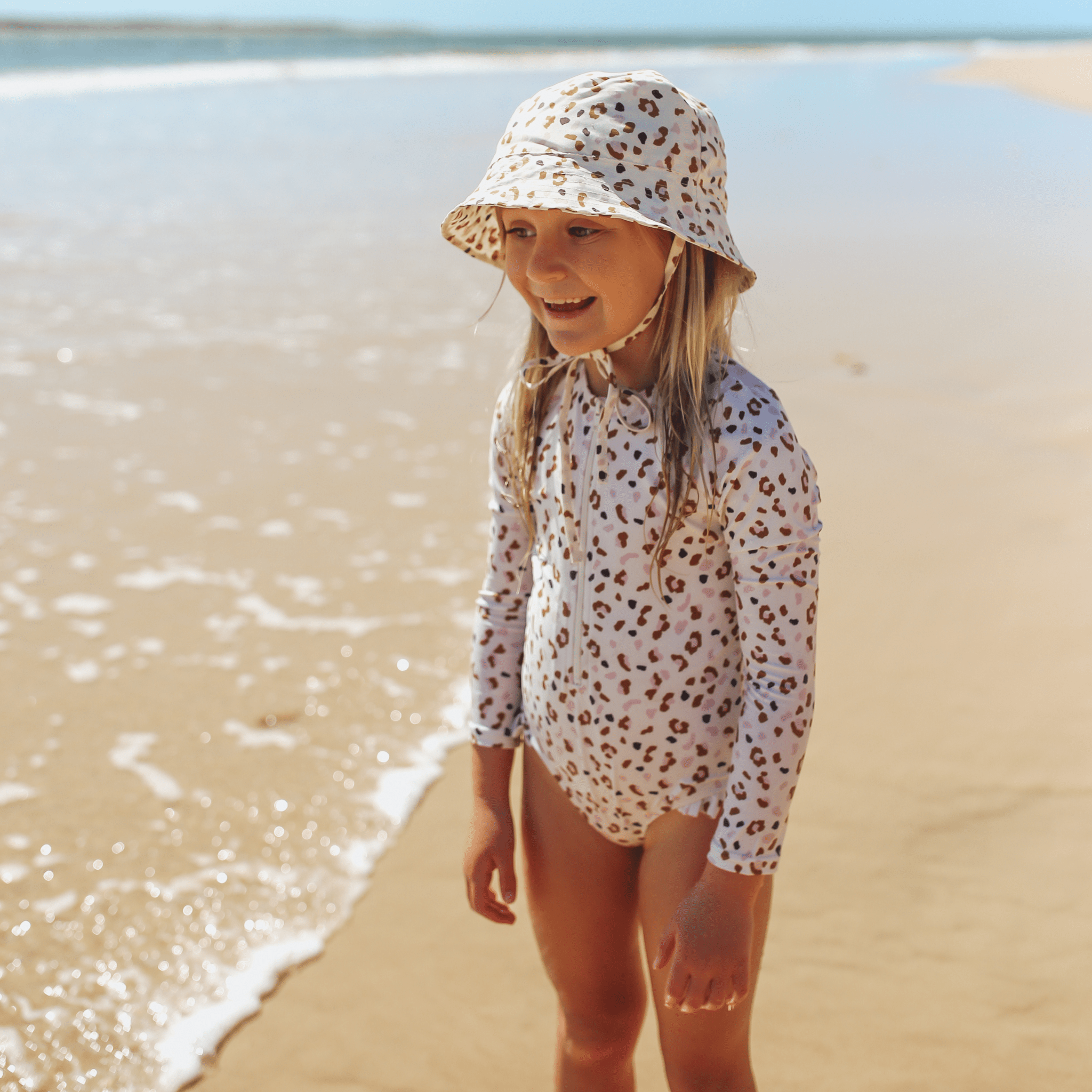 Maillot de bain Anti-UV filles avec manches - Kaki - Hidaya